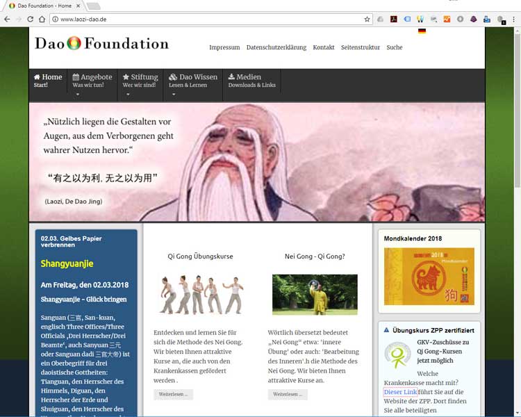 Website der Dao Foundation